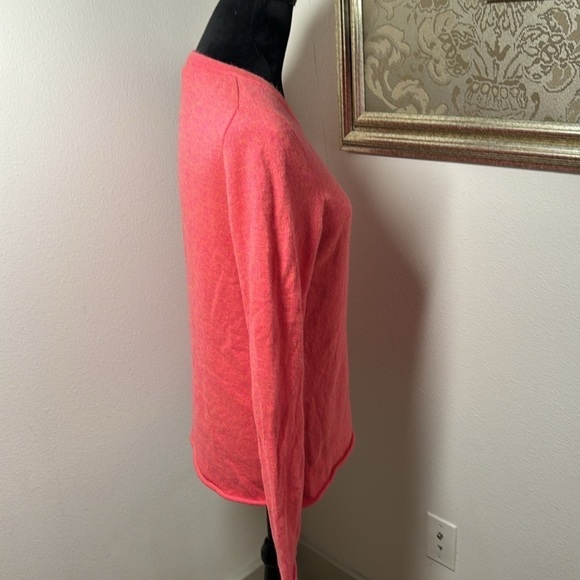 J. Crew Collection coral crew neck long sleeve Italian Cashmere Sz L sweater - Picture 3 of 10